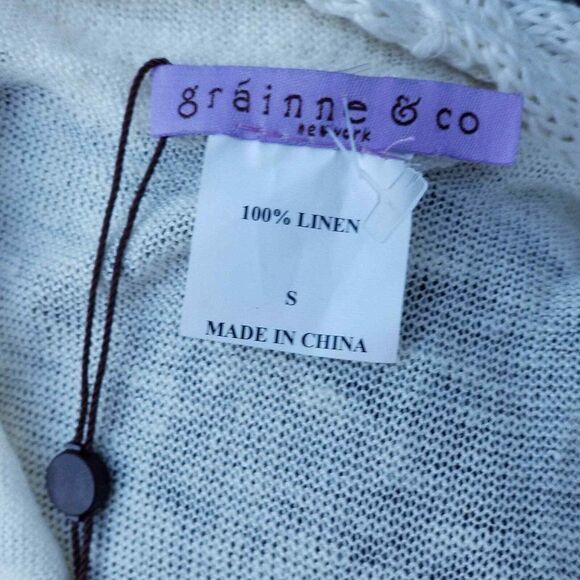 Grainne & Co Cream 100% Linen Fringed Tunic Top Size Small - Picture 4 of 5